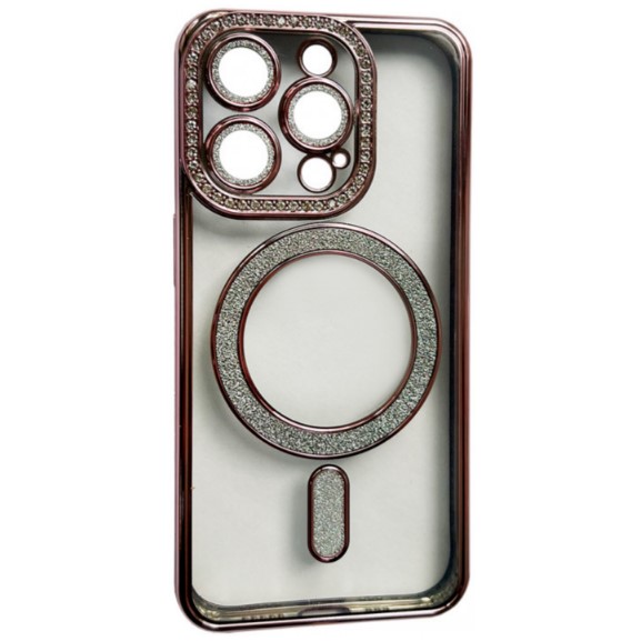 Накладка Diamond Bling MagSafe для  iPhone 11 Pro Max Light pink-0